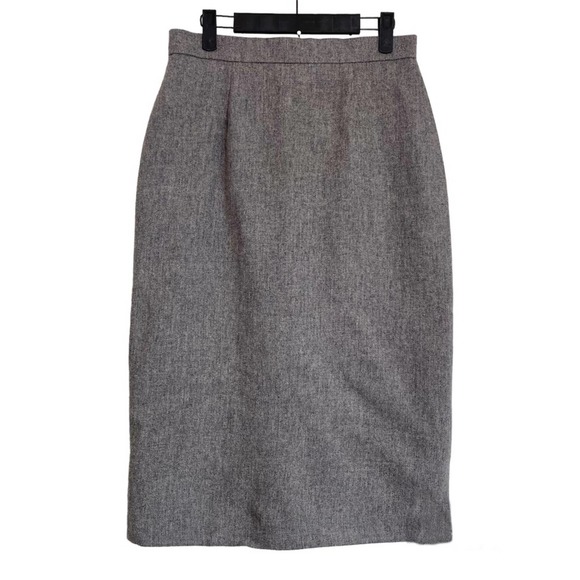 Vintage 70s 80s classic grey wool skirt - Picture 1 of 9